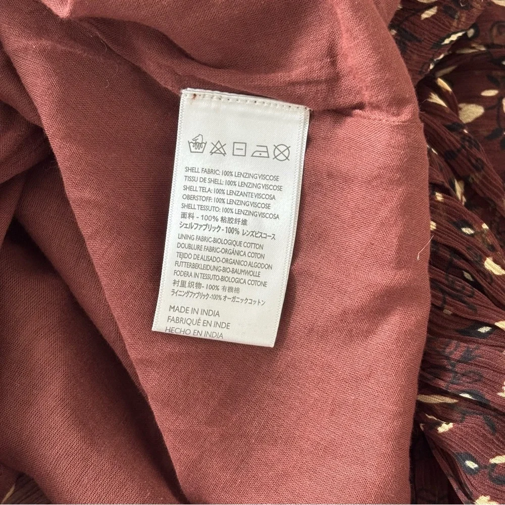 NWT Cleobella Organic Skirt Zadia Block Print Red Cream Floral Lined Maxi M
